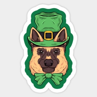 german shepherd st patricks day dog funny cute Sticker